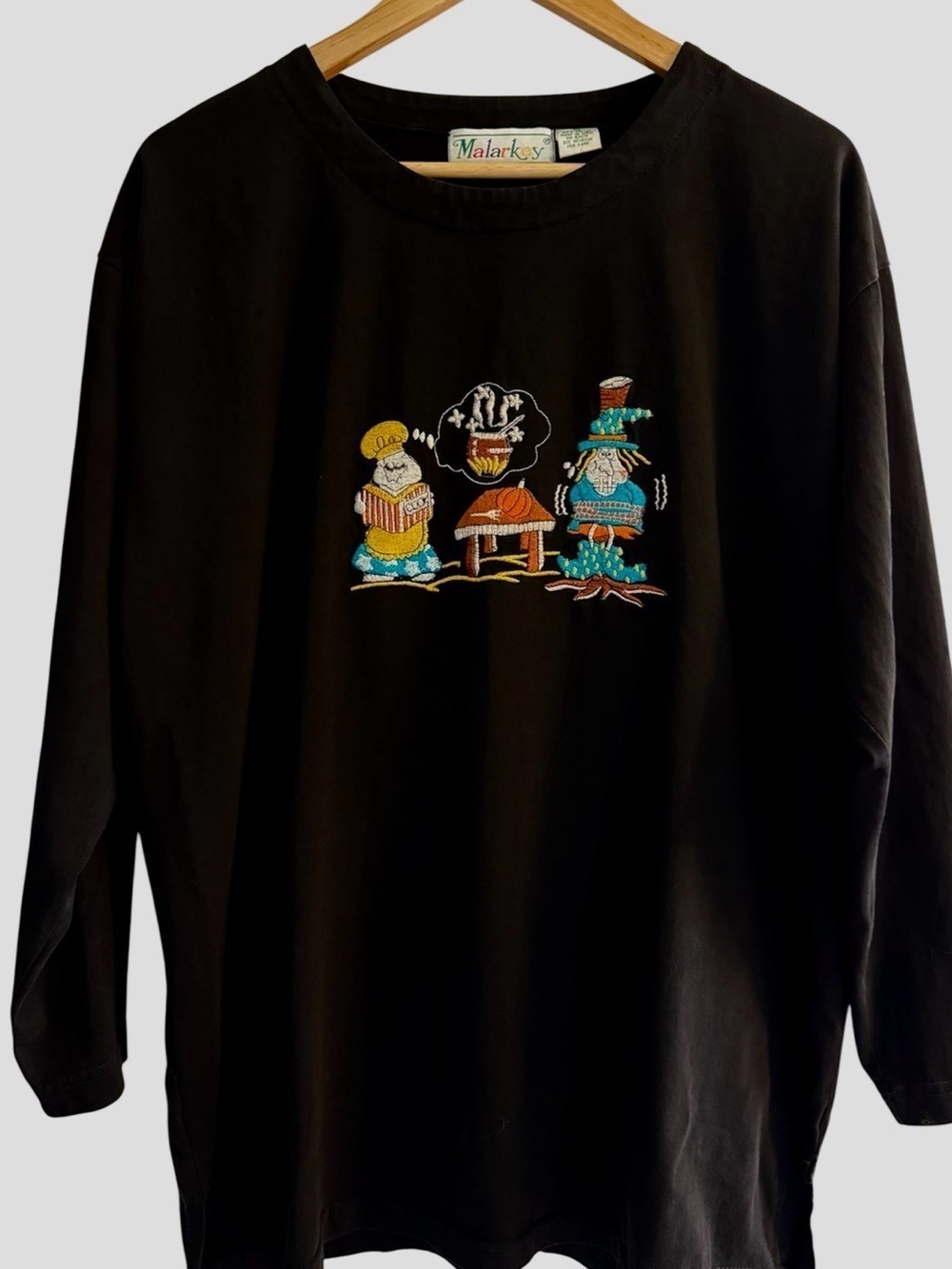 Vintage Embroidered Graphic Shirt Quirky Art Tee